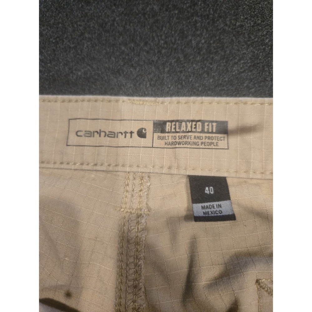 Carhartt Force Relaxed Fit Ripstop Cargo Work Shorts Mens 40 Khaki BS3543-M - Picture 5 of 7